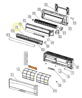 Luftablaß Rahmen L890 Mm Kpl