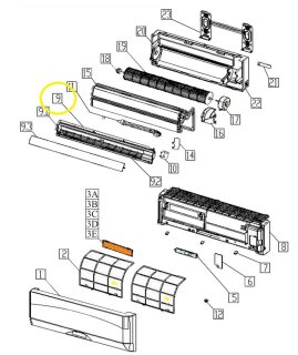 Luftablaß Rahmen L620 Mm Kpl