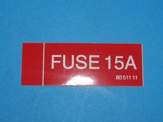 Etikett Fuse 15A Ul4